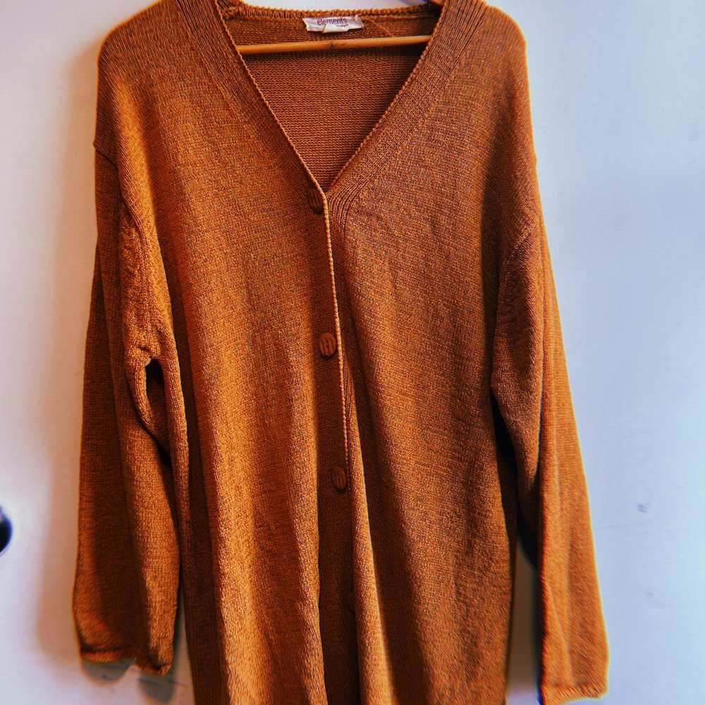 Burnt Orange Long Cardigan